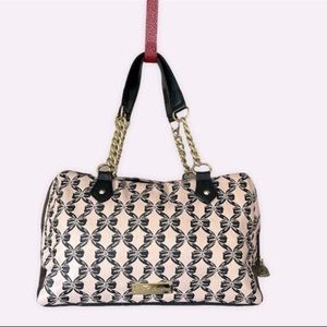 Betsey Johnson Small Duffle Style Bow Print Purse Bag